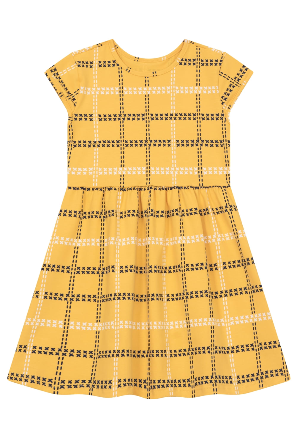 Vestido infantil menina quadriculado Brandili