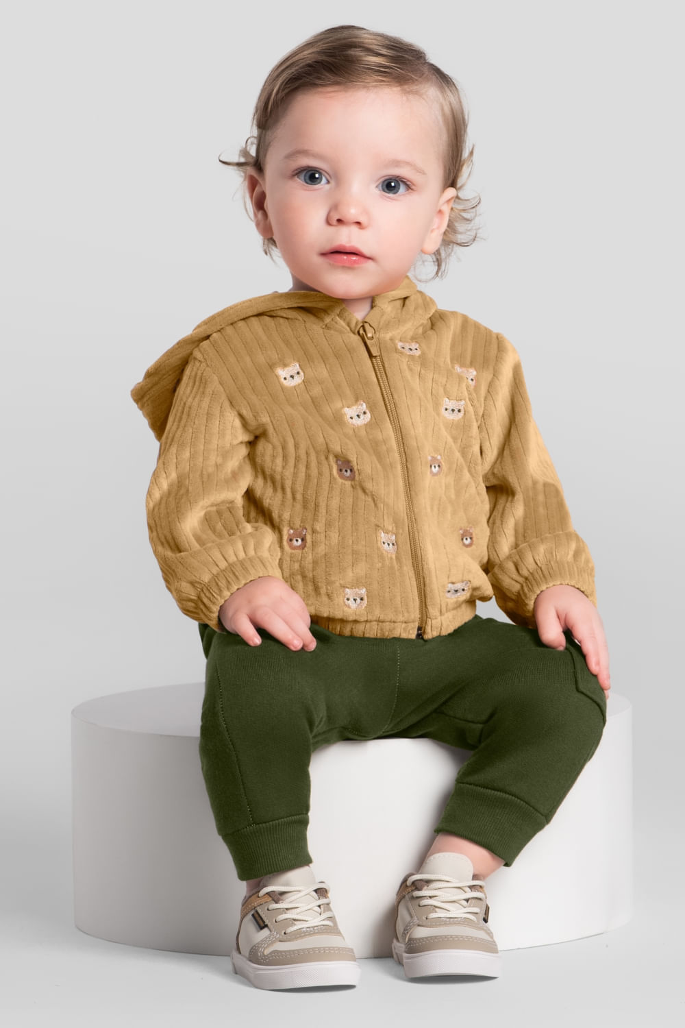 Conjunto bebê menino de ursinhos Mundi