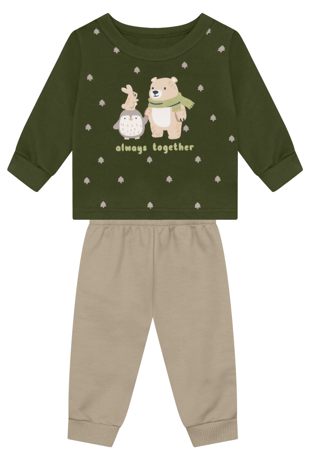 Conjunto bebê menino em moletom peluciado Brandili Baby