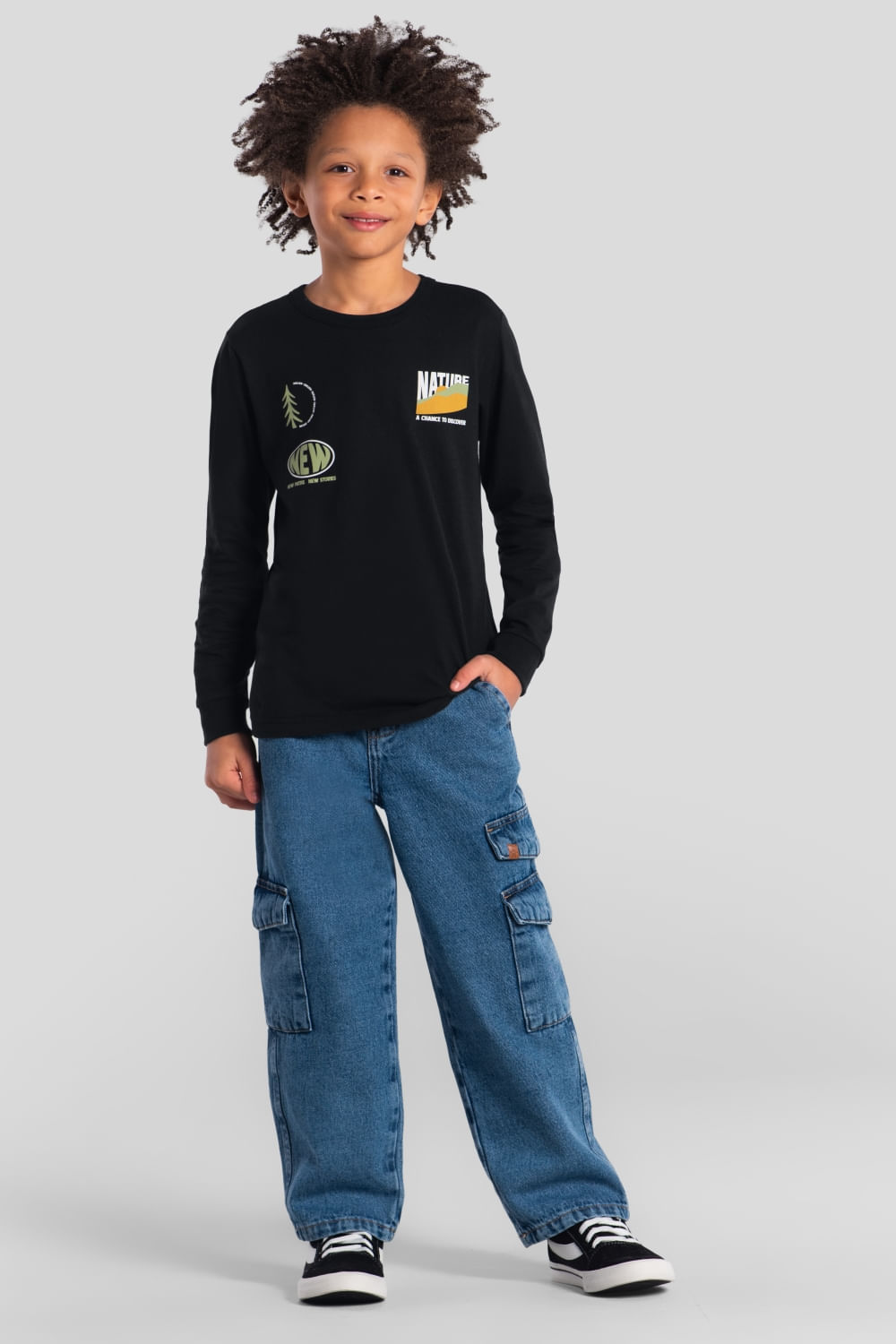 Camiseta infantil menino em malha Brandili