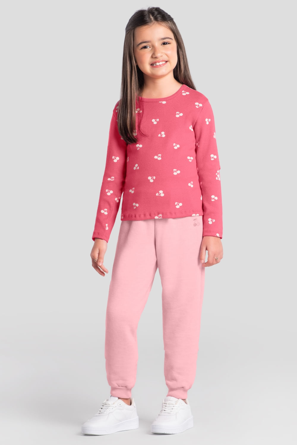 Calça jogger infantil menina em moletinho Brandili