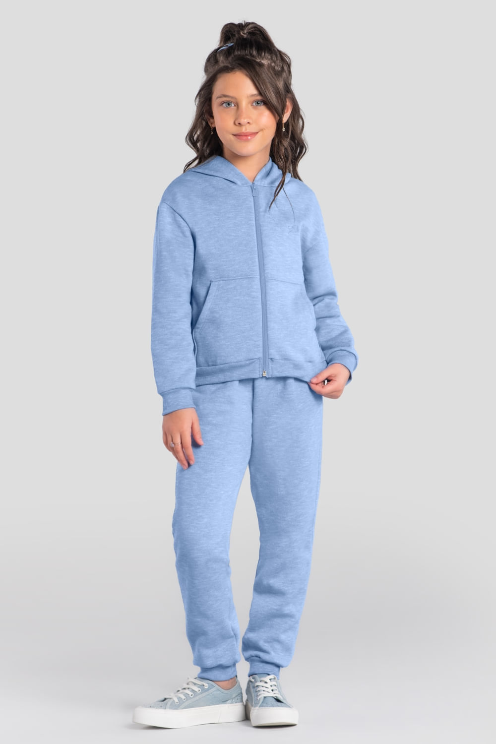 Calça jogger infantil menina em moletinho Brandili