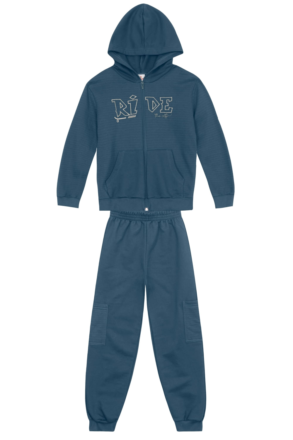 Conjunto infantil menino em moletom com bordado Brandili