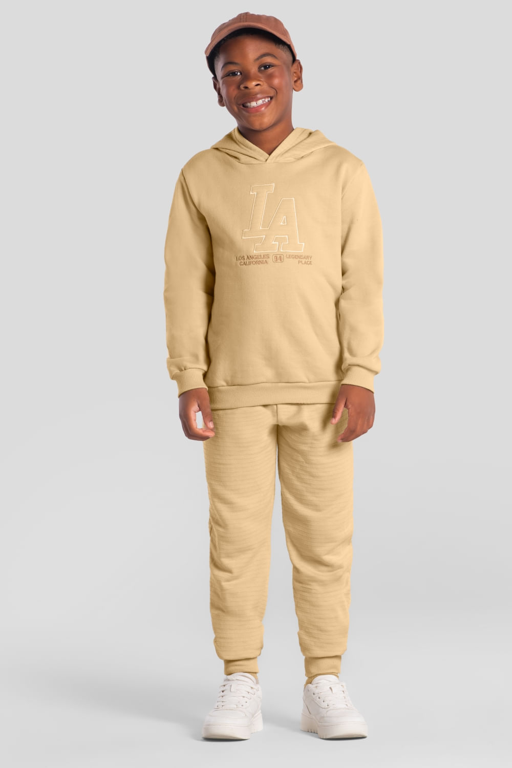 Conjunto infantil menino em moletom com bordado Brandili