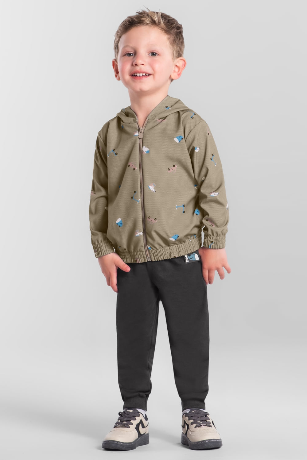 Conjunto infantil menino em microfibra Brandili