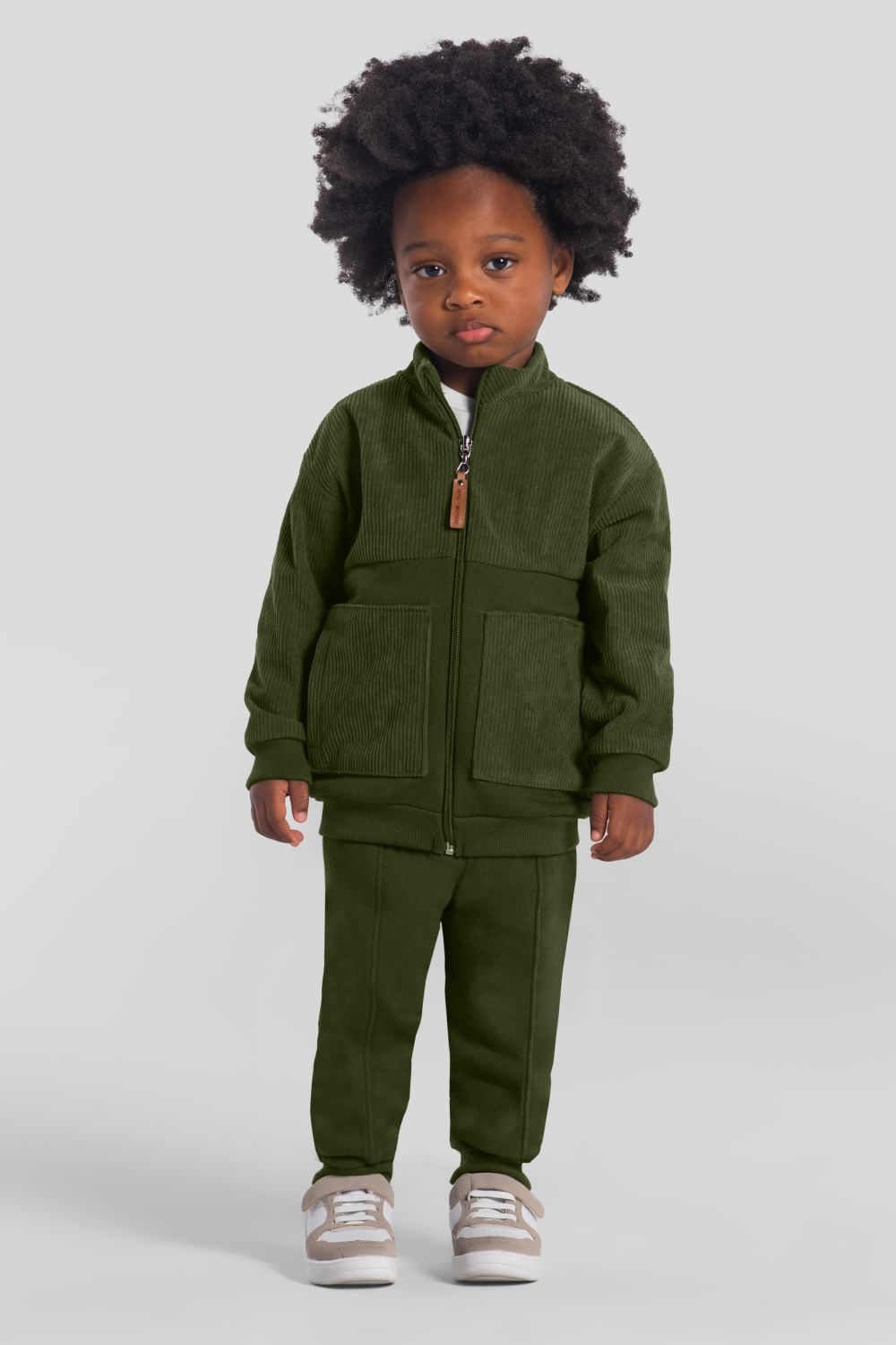 Conjunto infantil menino em cotelê Mundi