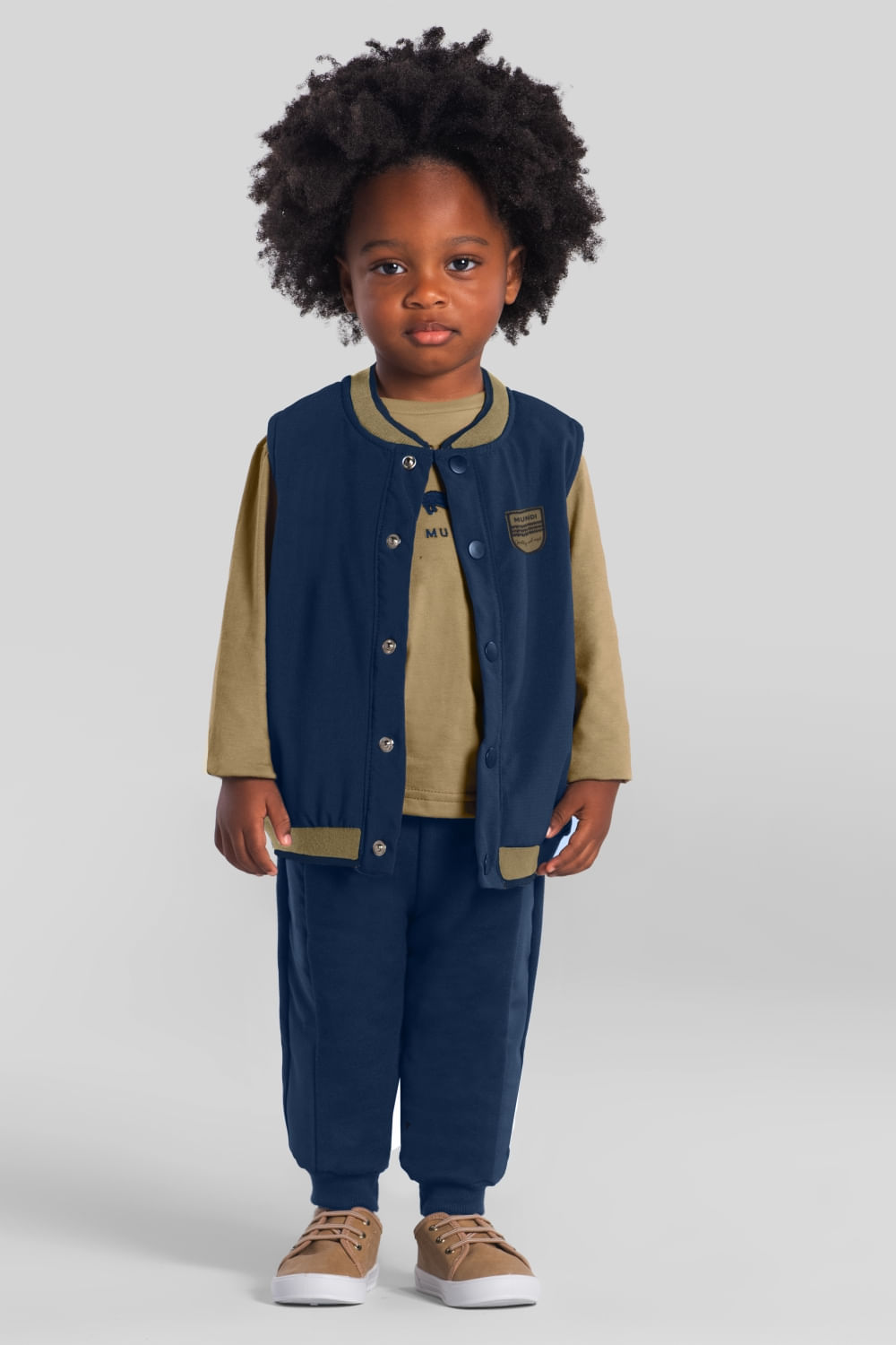 Conjunto infantil menino em malha Mundi