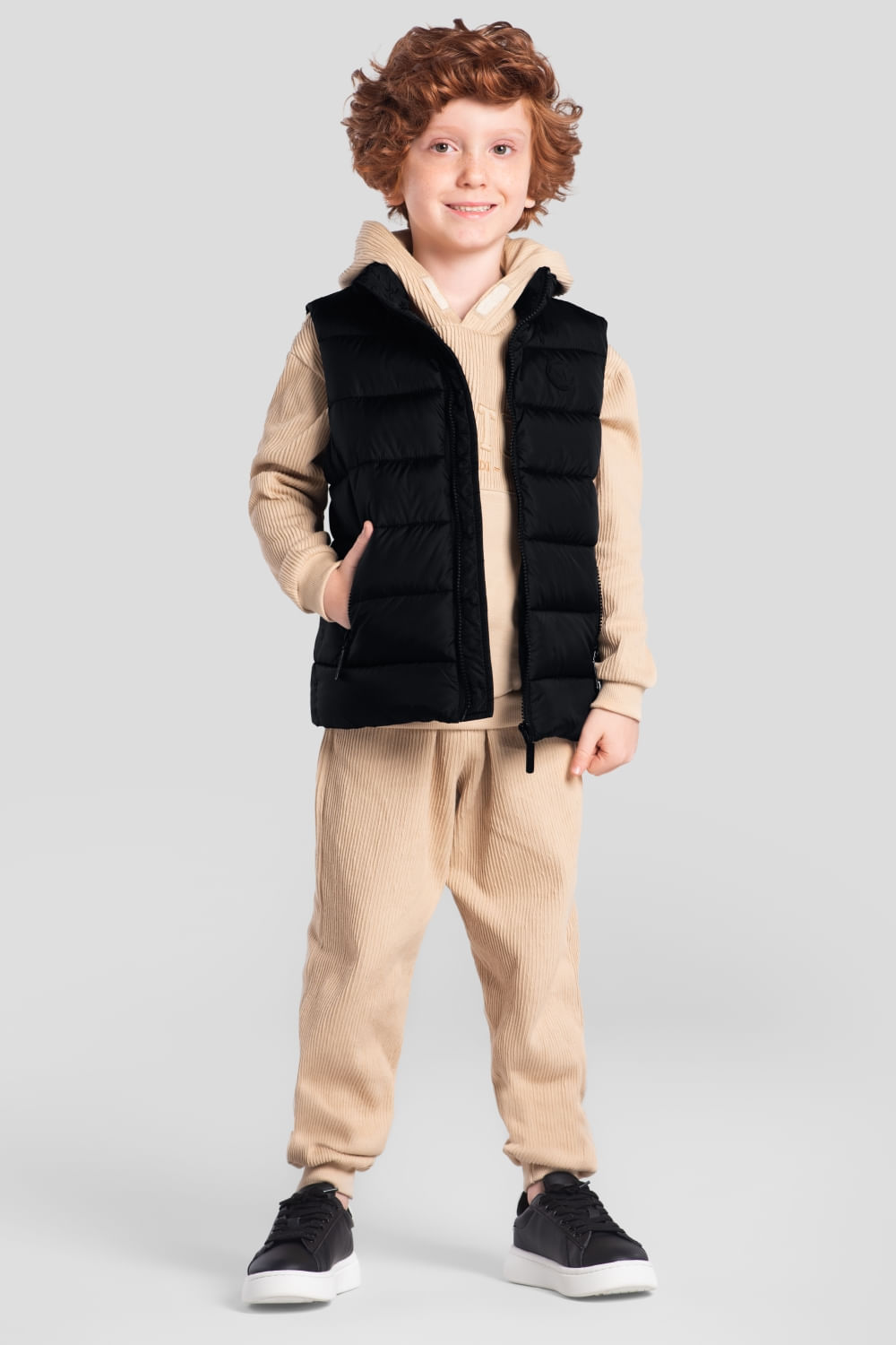 Colete Puffer infantil menino Mundi