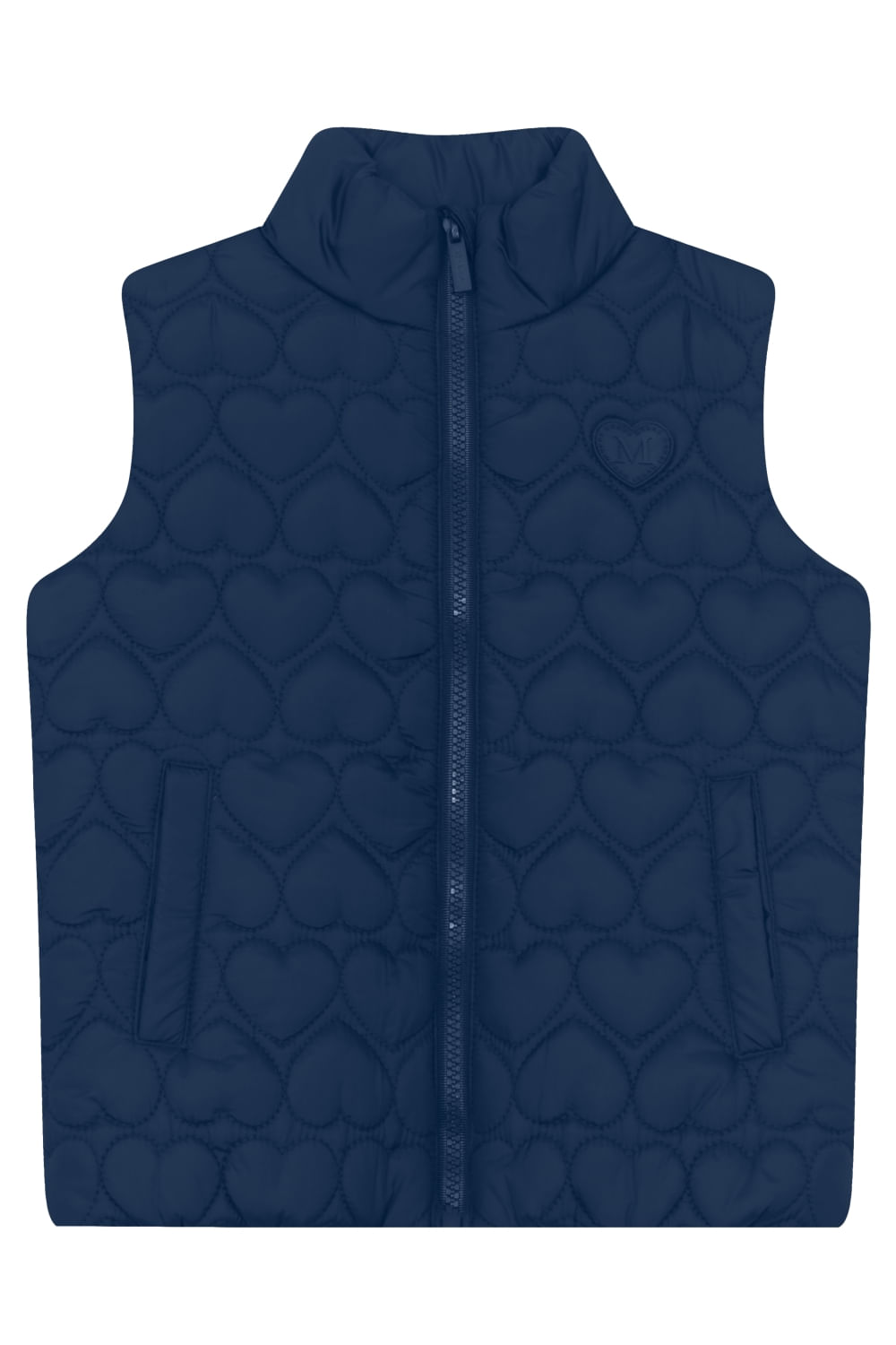 Colete puffer infantil menina de corações Mundi