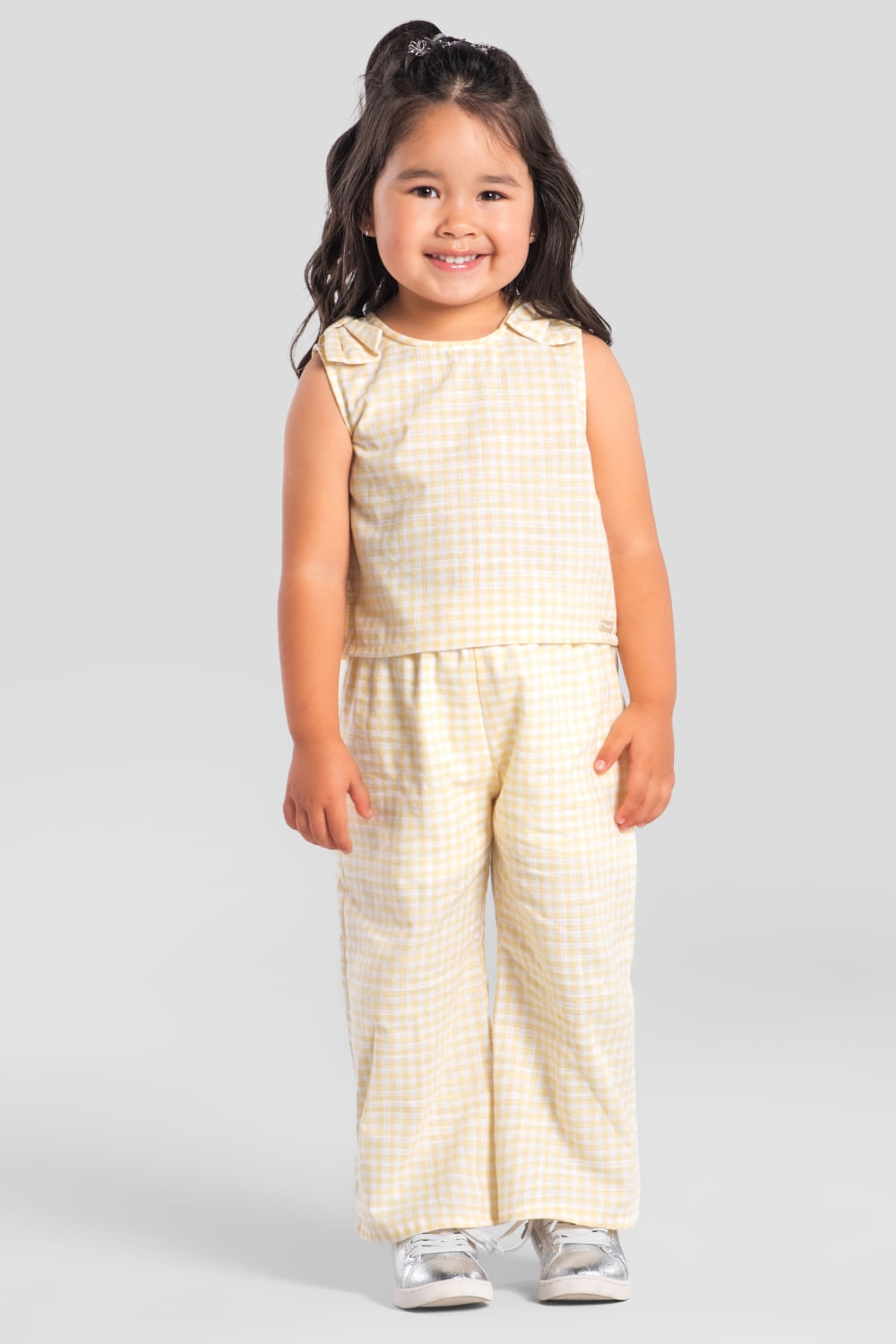 Conjunto infantil menina Xadrez Mundi