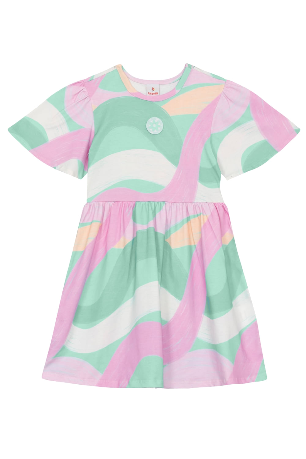 Vestido infantil menina colorido em malha Brandili