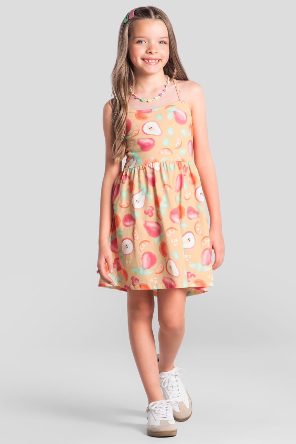 Vestido infantil menina em malha Brandili