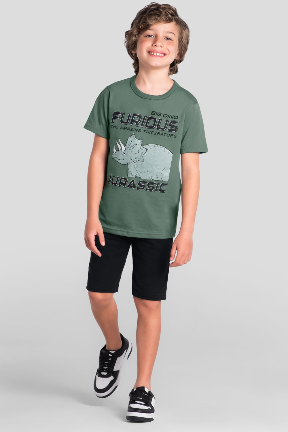 Conjunto infantil menino de dinossauro Brandili
