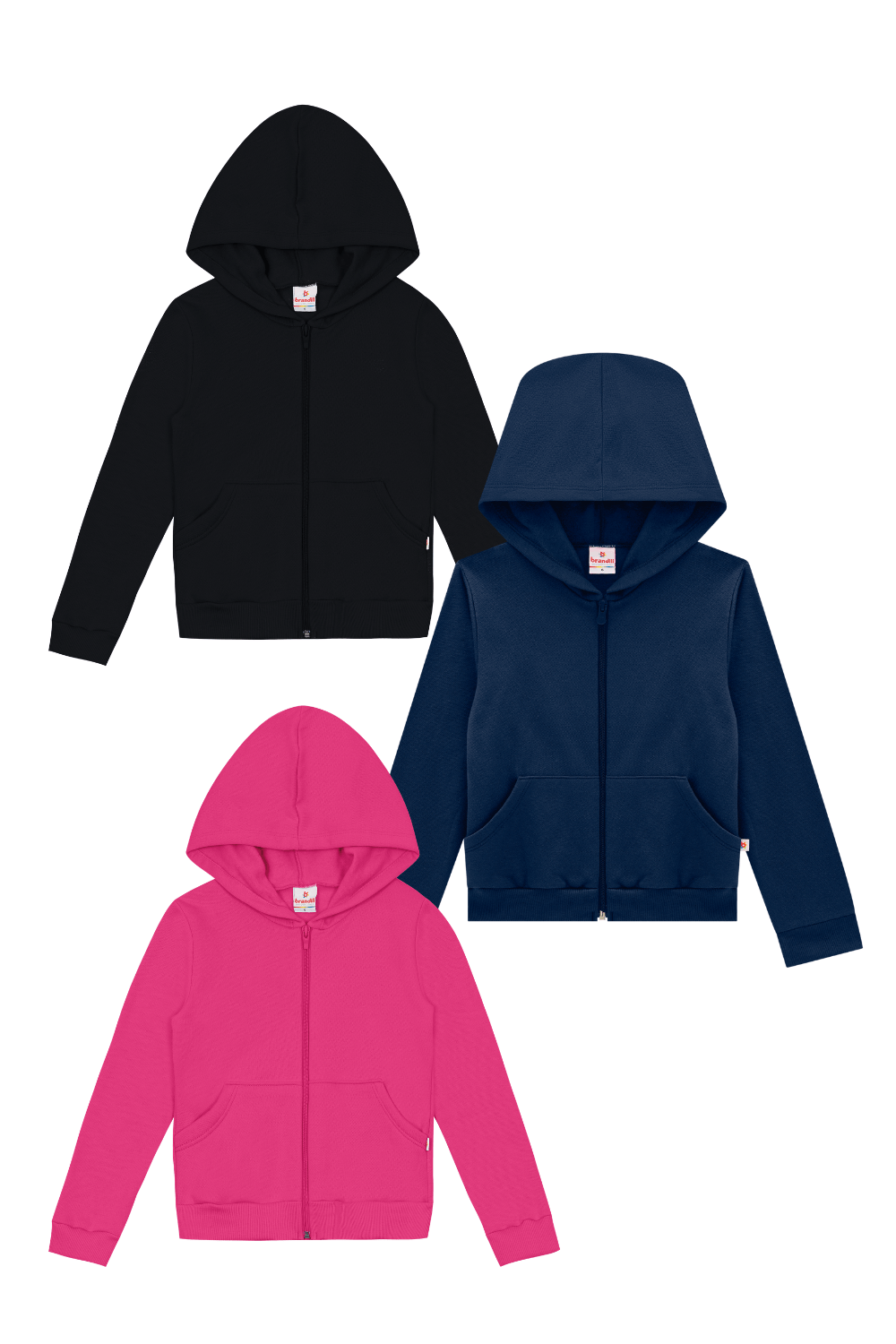 Kit Infantil Menina 3 Jaquetas Moletom Brandili
