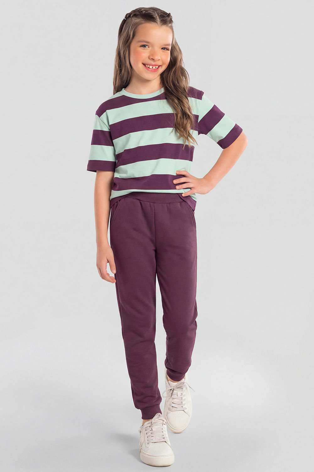 Calça infantil unissex moletom collab Essendi e Brandili