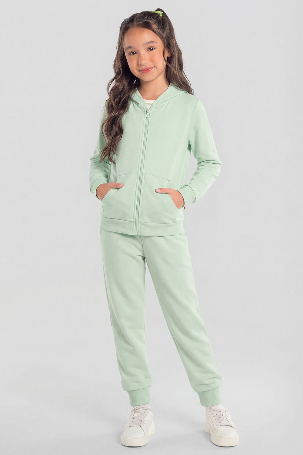 Calça infantil unissex em moletom collab Essendi e Brandili