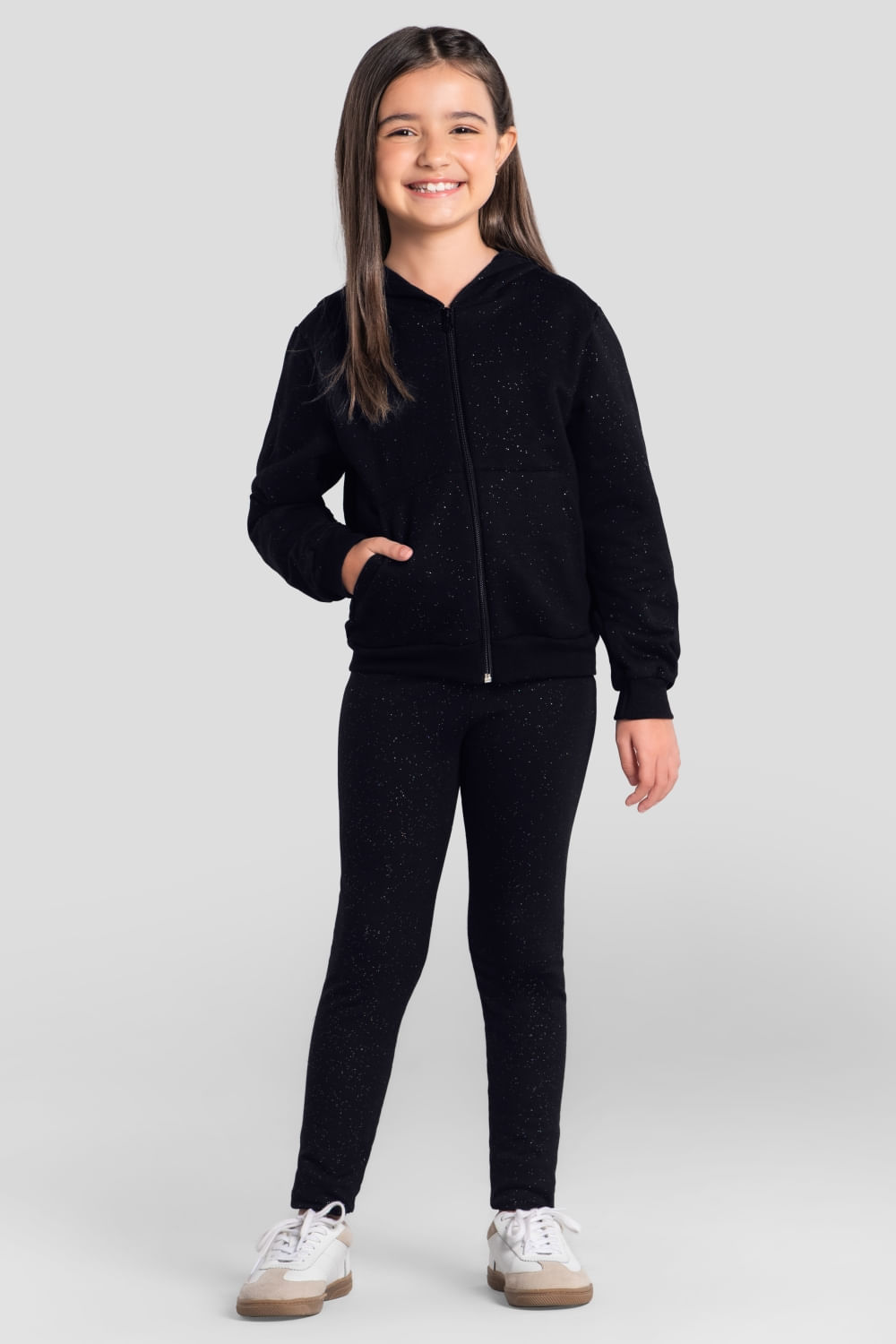 Calça legging infantil menina em molecotton Brandili
