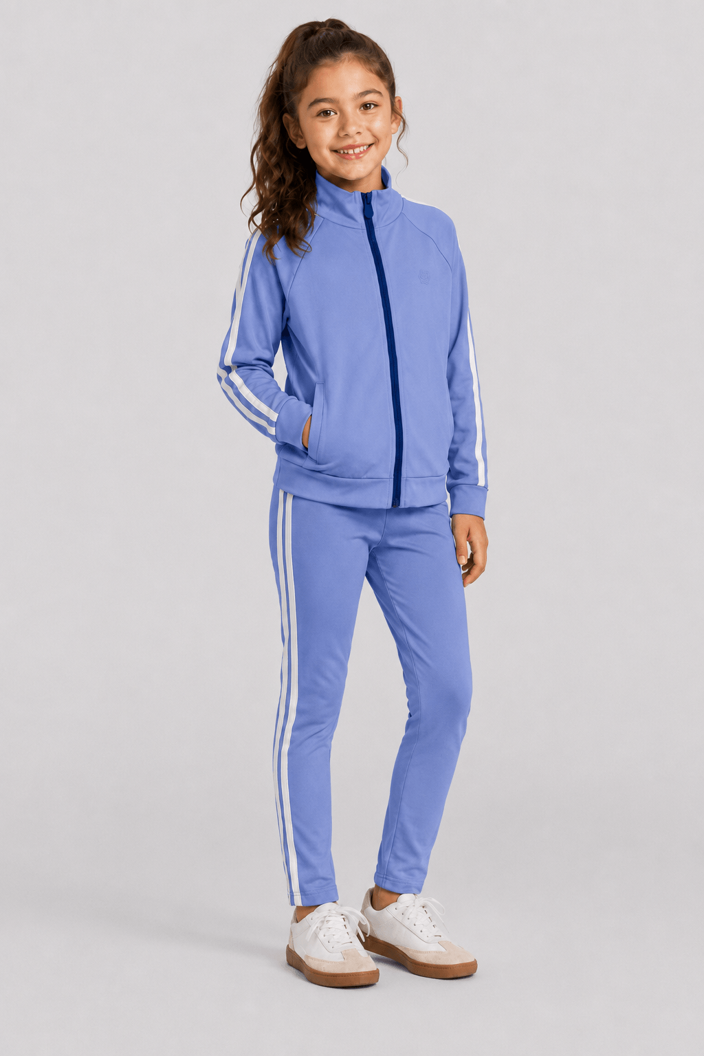Calça legging infantil menina com listras laterais Brandili