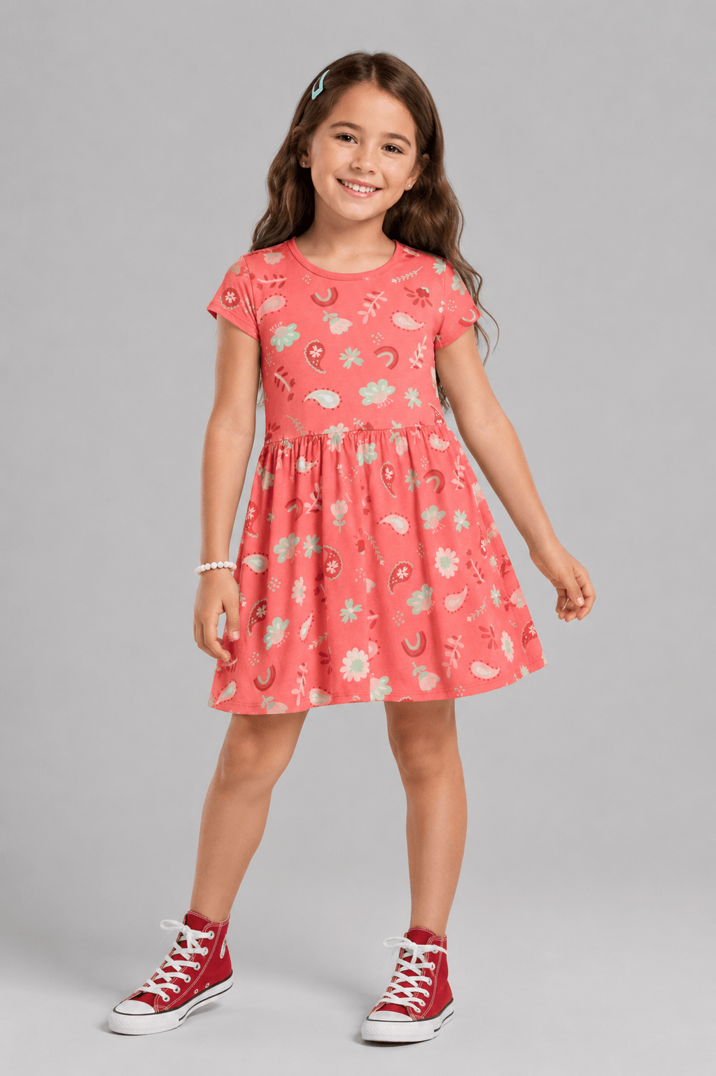 Vestido infantil menina arco-íris Brandili